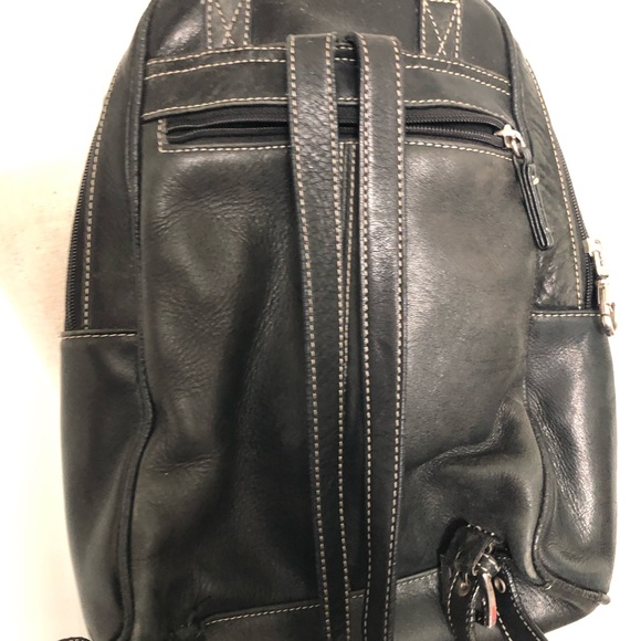 Tignanello Black Leather Backpack main image 5
